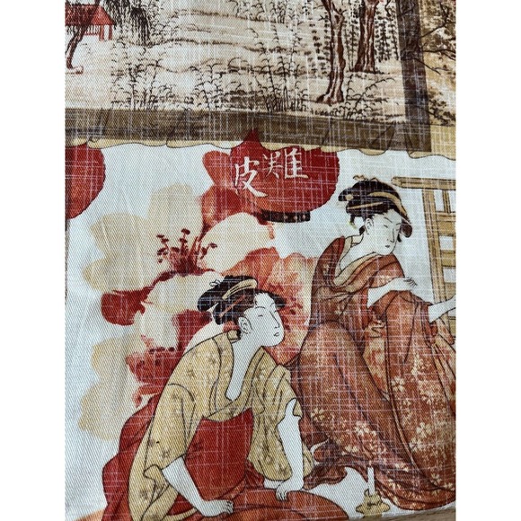 Platinum Collection Asian Geishas Art Fabric Upholstery Drapery Richloom 3 Yrds - Picture 2 of 11
